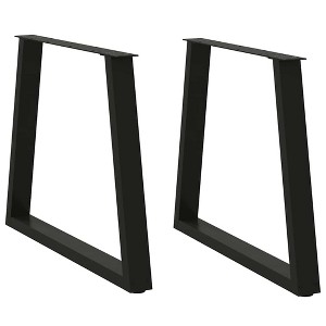 vidaXL Dining Table/Desk Legs - Black V-Shape Steel, Adjustable Height 27.6"x(28.3"-28.9") for Custom Furniture - 1 of 4