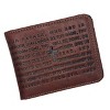 Steeltime Men's Our Father Prayer Vegan Leather Brown Wallet and Cross Pendant Set - 3 of 4