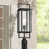 Possini Euro Design Jericho Modern Outdoor Post Light Textured Black 22" Clear Glass Panel for Exterior Barn Deck House Porch Yard Patio Home Outside - 2 of 4
