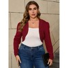 Women Plus Size Open Front Cardigan 3/4 Sleeve Cropped Bolero Shrug Cardigan Sweater - 4 of 4