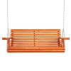 U-MAX 2-Person Hanging Porch Swing Wood Bench with Cup Holders,Natural - 2 of 4