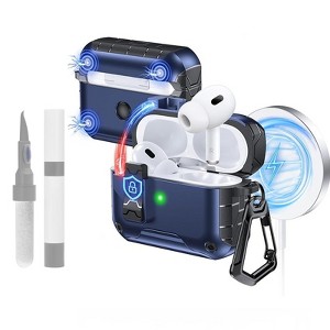HTUTWOO Airpods Pro 3rd Automatic Opening Protective Case Full-Body Protective with Built-in Magnets and Carabiner - 1 of 4