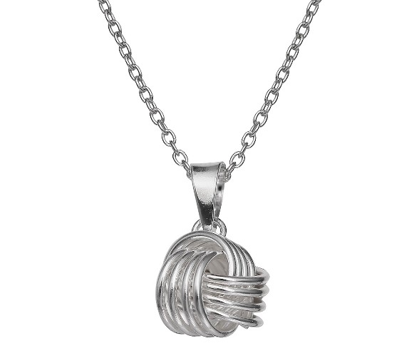Loveknot Pendant in Sterling Silver - Silver (18")