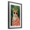 Stupell Industries Cozy Cat and Tropical Plants Framed Print Under Glass Art - 2 of 4