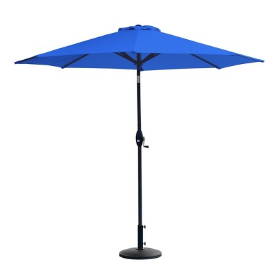 WestinTrends 9 Ft Outdoor Patio Market Table Umbrella with Round Resin Base