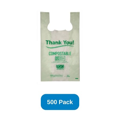 Eco-Products Compostable Shopping Bag Compostable T-Shirt Bag Bin Liner Eco-Products - Case of 500