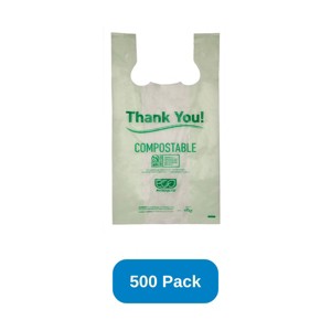 Eco-Products Compostable Shopping Bag Compostable T-Shirt Bag Bin Liner Eco-Products - Case of 500 - 1 of 3