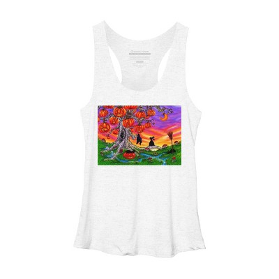 Women's Design By Humans WAITING FOR HALLOWEEN By Buddyforme Racerback Tank Top