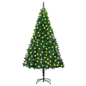 Aghana Digitals 82.7in Pre-lit Green PVC Artificial Christmas Tree with LED Lights, Thick Branches, - 1 of 4
