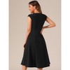 INSPIRE CHIC Women's Sleeveless Elegant Cinched Waist Work Office A Line Dress - 3 of 4