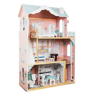 Lil' Jumbl X-Large Wooden Dollhouse, 3 Story Doll House Set with Elevator, Stairs & Accessories - 1 of 4