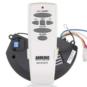Anderic UC7058R-RR7078TR-KIT Replacement Ceiling Fan Remote Control Kit for Windward II 54-inch Ceiling Fans - 1 of 4