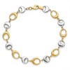 Black Bow Jewelry 14k Yellow and White Gold 7mm Two Tone Chain Link Bracelet, 7.75 Inch - 4 of 4