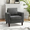 Deionides Tufted Wooden Upholstered  Comfy Club Chair for Bedroom and Living Room with Wood Legs | ARTFUL LIVING DESIGN - 3 of 4