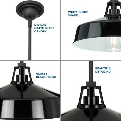 Cedar Springs Black and White Farmhouse Outdoor Pendant Light