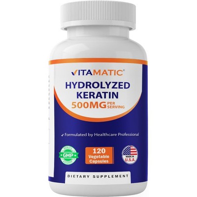 Hydrolyzed Keratin 500mg per Serving - 120 Vegetarian Capsules