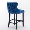 PAGED Bar Stools Set of 4 Modern Velvet Upholstered Barstools with Back, Wooden Legs and Button Tufted Design for Pub, Kitchen - 2 of 4