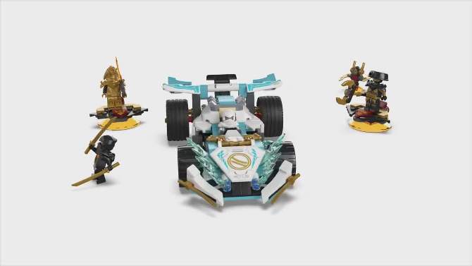 LEGO NINJAGO Zane&#39;s Dragon Power Spinjitzu Race Car Building Toy 71791, 2 of 8, play video