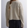 Coolmee Women's Cute Oversized Cardigan Sweaters Long Sleeve V Neck Tie Front Cadigan Knitwears Bow Tops - 2 of 4
