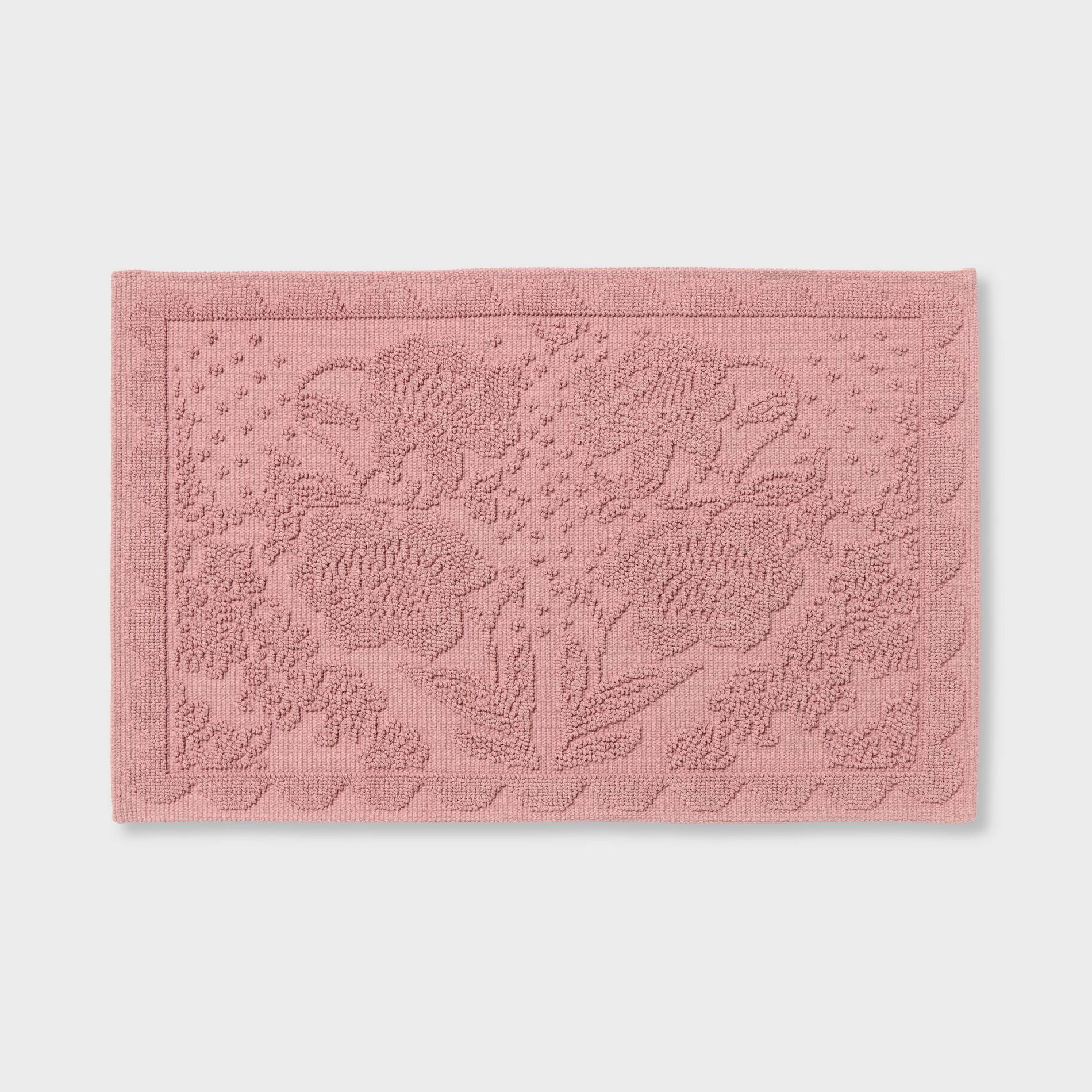 20"x30" Valentine's Day Woven Jacquard Bath Rug Pink - Threshold™