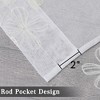 Floral Embroidered Voile Sheer Short Kitchen Curtains for Small Windows Bathroom - 3 of 4