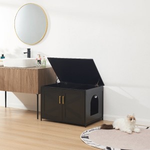 unipaws Cat Litter Box Enclosure - Top Opening - 1 of 4