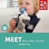 Zazu Kids Dexy the Dog Universal Pacifier Holder, Soft Plush Stuffed Animal Pacifier Holder, Easily Attaches to Almost any Shaped Pacifier - 2 of 3