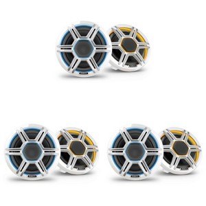 Garmin Fusion 3 Pairs Apollo AP-FL65SPW 6.5" LED Marine Speakers Sport Grills, White, Pair - 1 of 4