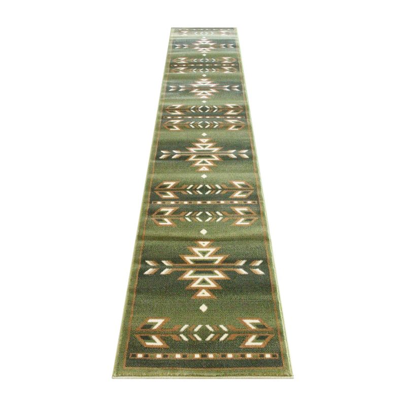 Emma and Oliver Olefin Accent Rug with Southwestern Geometric Arrow Design and Natural Jute Backing, 1 of 5