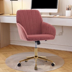 CAVINAS Ergonomic Office Chair, Adjustable Office Chair, Velvet Home Office Desk Chair, Desk Chair Comfy, Swivel Chair, Backrest Seat - 1 of 4