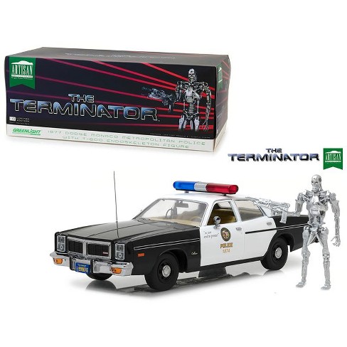 1977 Dodge Monaco Metropolitan Police with T-800 Endoskeleton Figurine 