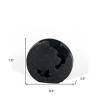HomeRoots 8" Black Hammered Round Aluminum Table Vase - 3 of 4