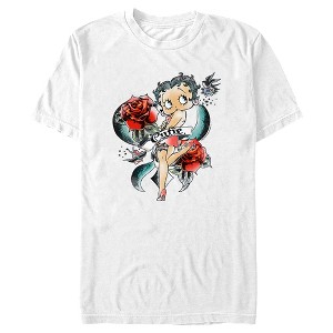 Men's Betty Boop Cutie Rose Tattoo T-Shirt - 1 of 4