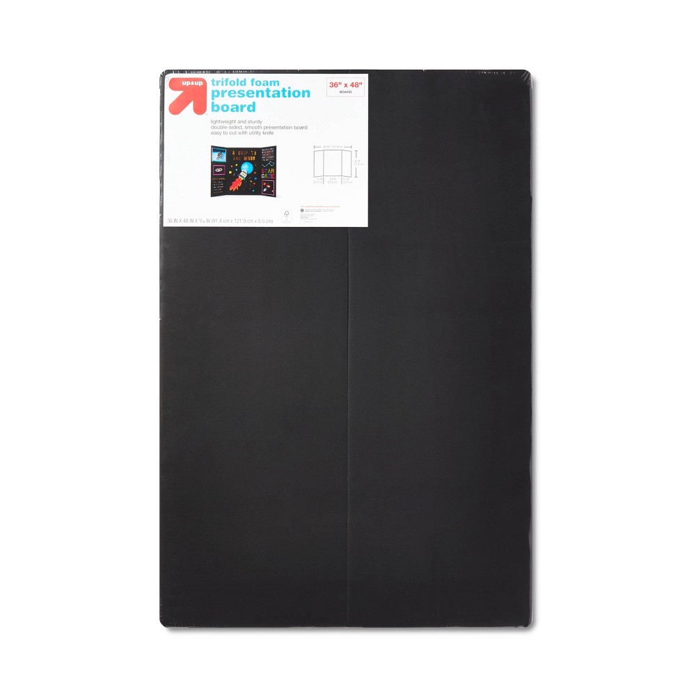 Photos - Dry Erase Board / Flipchart 36"x48" Tri-Fold Foam Presentation Board Black - up&up™: EPS, Paper, 0.24"