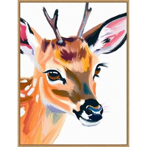 Amanti Art Reh Deer by Ohkimiko  Framed Canvas Wall Art - 1 of 4