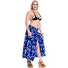 LA LEELA Women's House Daily Routine Evening Wear Holiday Flowy Backless Ruffle Tube Top Midi Evening Dress Dresses for Women One Size Blue, Floral - 4 of 4