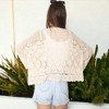 Anna-Kaci Women's Short Embroidered Lace Duster Crop Cardigan with Half Sleeves for Casual Looks - 3 of 4