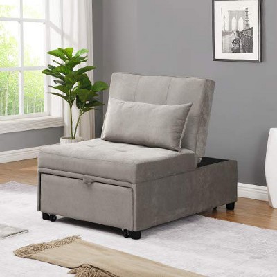 4 in 1 Adjustable Footstool Bed Stool Guest Sofa Chair, Modern Sleeper Sofa Guest Bed