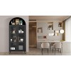 73 Inch High Arch Storage Cabinet with Glass Door and Adjustable Shelves, Kitchen/Dining/Living Room Display Bookshelf Organizer - 2 of 4