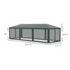 Party Tent Canopy, Outdoor Event Shelter Gazebo with 8 Removable Mesh Sidewalls, Zipper Doors, Steel Frame, for Weddings, Event, Backyard - 3 of 4