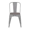 Emma and Oliver Metal Stacking Dining Chairs with Poly Resin Seats for Indoor/Outdoor Use - 3 of 4