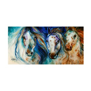 Trademark Fine Art -Marcia Baldwin '3 Wild Appaloosa Horses' Canvas Art - 1 of 4