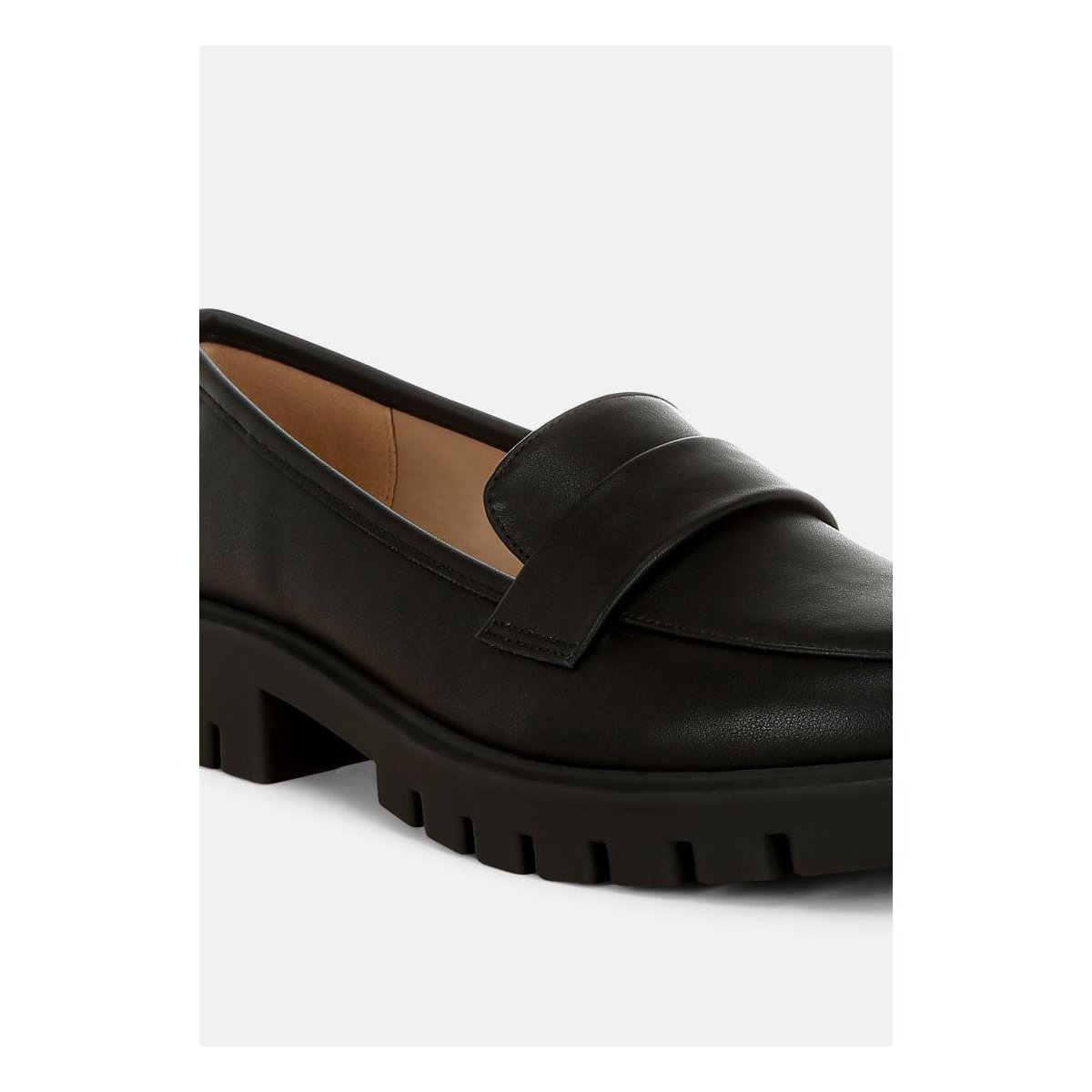 Женские туфли London Rag Womens PERIDOT Faux Leather Chunky Loafers 9 — фото 6