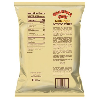 Utz Grandma Handcooked Potato Chips - 8oz : Target