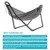 Hammock Stand - Steel Hammock Frame, 550 LBS Capacity, 2 Person, Fits Hammocks 9 to 14 Ft, Adjustable Universal for Indoor Outdoor Backyard Camping - 4 of 4