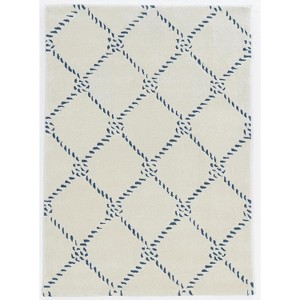 HomeStock Trio Rope Qua Ivory & Navy 5x7, Transitional, Hand Tufted - 1 of 4