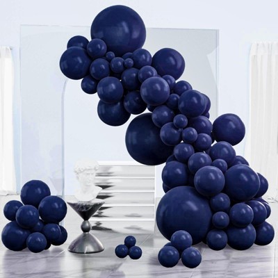 PartyWoo Balloons Navy Blue Pearl 18 12 10 5 Inch 123 pcs