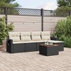 vidaXL 6 Piece Patio Sofa Set with Cushions Black and Cream - 2 of 4