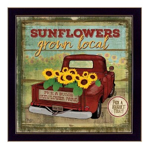 Fisfet "Sunflowers From the Farm" By Mollie B., Printed Wall Art, Ready To Hang Framed Poster, Black Frame - 1 of 4