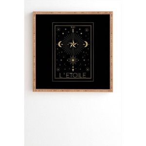 Deny Designs 12" x 12" Emanuela Carratoni L Etoile or the Star Gold Framed Wall Art Black: Vertical Hardwood Frame, Sawtooth Back Mount - 1 of 4